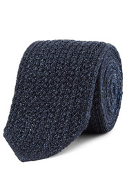 Ermenegildo Zegna 6cm Reversible Mlange Knitted Silk And Wool Blend Tie