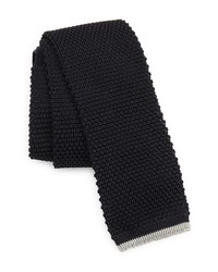 Brunello Cucinelli Knit Silk Skinny Tie In Marinaciottolo At Nordstrom