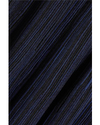 Sonia Rykiel Pliss Stretch Knit Midi Skirt Blue