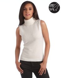 Lord & Taylor Cashmere Sleeveless Turtleneck Sweater
