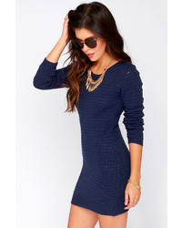 RVCA Ashley Smith Tori Navy Blue Knit Sweater Dress