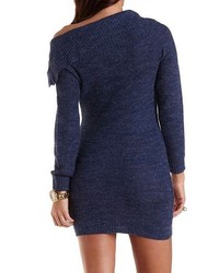 Crazy 8 Fold Over Off The Shoulder Sweater Dress