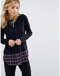 Whistles Check Hem Knitted Sweater