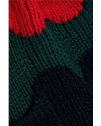 Marni Pointelle Knit Cotton Blend Sweater Navy