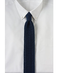 Classic Cotton Cable Knit Necktie Brown48