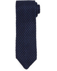 Tom Ford Diamond Pattern Knit Tie Navy