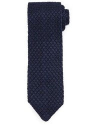 Tom Ford Diamond Pattern Knit Tie Navy
