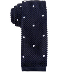 Tommy Hilfiger Knit Woven Dot Pattern Skinny Tie