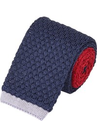Penrose London Knit Reversible Tie Navy