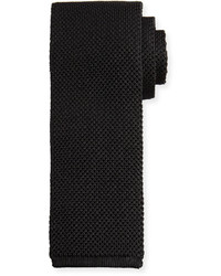 Tom Ford Solid Open Weave Knit Tie Blue