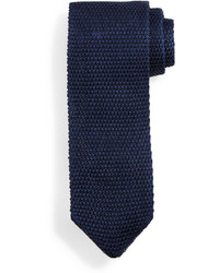 Tom Ford Thin Striped Knit Tie Blueblack