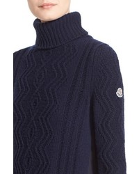 Moncler Braid Knit Wool Cashmere Turtleneck Sweater