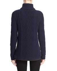 Moncler Braid Knit Wool Cashmere Turtleneck Sweater