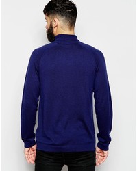 Asos Brand Roll Neck Sweater With Cable In Merino Wool Mix
