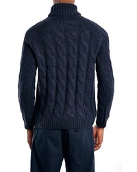 Topman Cable Knit Turtleneck Sweater