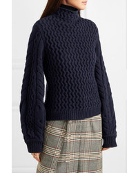 Victoria Victoria Beckham Cable Knit Turtleneck Sweater