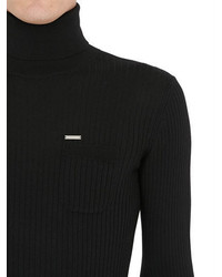 DSQUARED2 Wool Rib Knit Turtleneck Sweater
