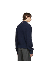 Thom Browne Navy Boat Neck Sweater