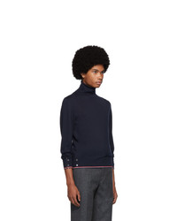 Thom Browne Navy Cashmere Classic Turtleneck