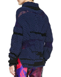 Risto Chunky Knit Colorblock Turtleneck Sweater