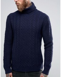 Edwin Roll Neck Cable Sweater