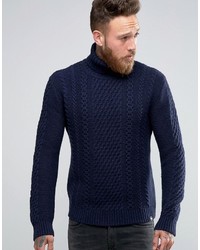 Edwin Roll Neck Cable Sweater