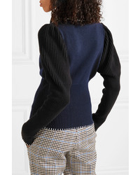 JW Anderson Two Tone Ribbed Knit Turtleneck Sweater