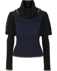 JW Anderson Two Tone Ribbed Knit Turtleneck Sweater