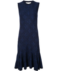 Carolina Herrera Sleeveless Patterned Knit Dress Flared Skirt