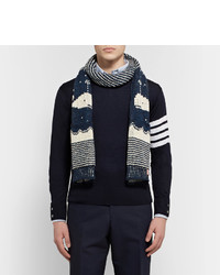 Thom Browne Jacquard Knit Wool And Mohair Blend Scarf