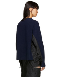 Sacai Navy And Black Ma 1 Knit Pullover