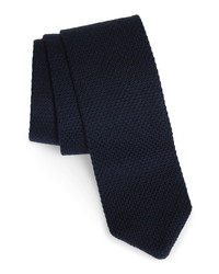 Navy Knit Wool Tie