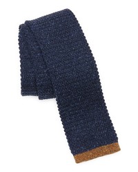 Ted Baker London Tipped Solid Knit Skinny Tie In Navy At Nordstrom