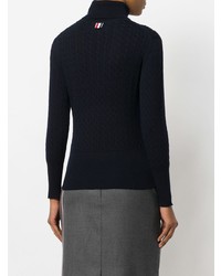 Thom Browne Baby Cable Turtleneck In Fine Merino Wool