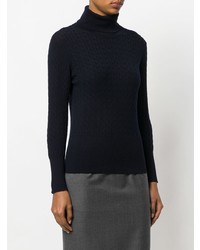 Thom Browne Baby Cable Turtleneck In Fine Merino Wool