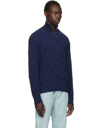 Ps By Paul Smith Black Blue Marled Turtleneck