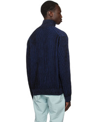 Ps By Paul Smith Black Blue Marled Turtleneck