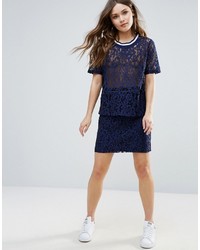 B.young Lace Top With Contrast Trim