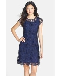 Navy Lace Casual Dress