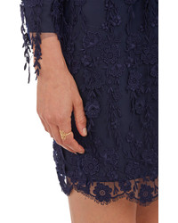Katie Ermilio Floating Lace Long Sleeve Cocktail Dress