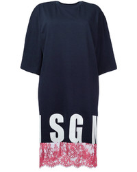 MSGM Lace Detail T Shirt Dress