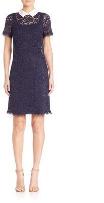 MICHAEL Michael Kors Michl Michl Kors Collared Lace T Shirt Dress, $225 |  Saks Fifth Avenue | Lookastic