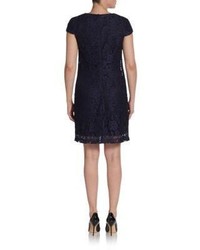 Saks Fifth Avenue BLACK Cap Sleeve Lace Shift Dress
