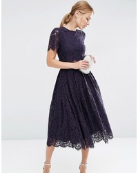 Asos Lace Crop Top Midi Prom Dress