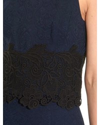 Rebecca Taylor Matelass And Lace Cropped Top