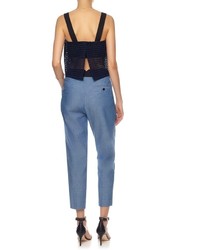 3.1 Phillip Lim Navy Lace Tank Cropped Top