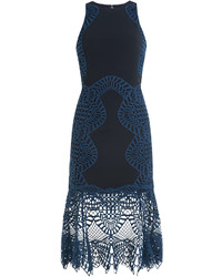 JONATHAN SIMKHAI Cocktail Dress With Lace Crochet Overlay