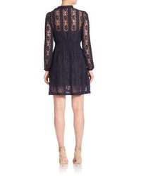 RED Valentino Lace Tie Neck A Line Dress
