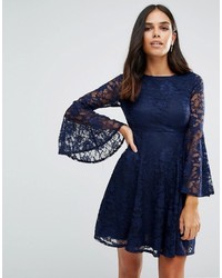 Jessica Wright Long Sleeve Lace Skater Dress