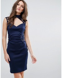 Lipsy Pencil Dress With Lace Detail